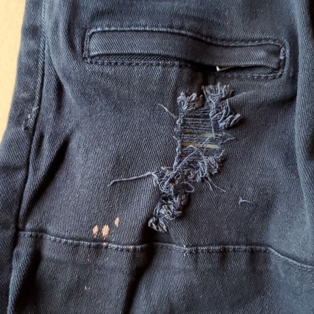 Platform 100 (p100) dark Navy blue distressed jeans sz 34 x 34 - Picture 4 of 12